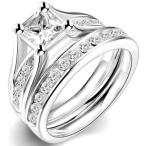 2.0 Carat Princess Cut Wedding Engagement Ring, 925 Sterling Silver an