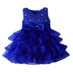 Ruffles Dress for Baby Girl Newborn Wedding Party Light Blue Lace Tull