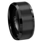 6mm 8mm 10mm Black Tungsten Wedding Band Ring Men Women Matte Finish B