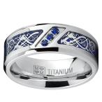Metal Masters Co. Men's Titanium Wedding Ring Band with Dragon Design