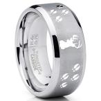 Metal Masters Co. 9MM Deer Track Tungsten Ring Wedding Band, Outdoor J
