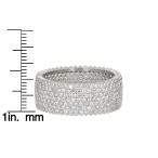 PORI JEWELERS 925 Sterling Silver Eternity Ring 7 Row Cubic Zirconia M