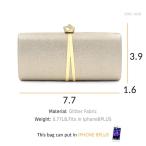 Women Clutches Solid Evening Bag Sparkling Metallic Clutch Purses For