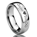 Personalized Outside Inside Engraving Stainless Steel Wedding Band Rin