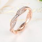 925 Sterling Silver Rose Gold-plated Engagement Wedding Rings with Cub