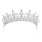 SWEETV Royal Wedding Crown CZ Crystal Pageant Birthday Tiara Bridal He