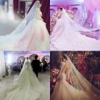 Kercisbeauty 3M Soft Tulle Sheer Cathedral Wedding Lace Veil Double La