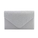 Charming Tailor Elegant Evening Bag, Classic Clear Diamante Satin Clut