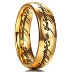 King Will 7mm Titanium Ring Gold Plated Lord of Ring Comfort Fit Weddi