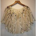 L'vow Women's Glittering 1920s Shawl Sequin Beaded Wedding Cape Bolero