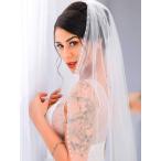 Victray Wedding Bridal Veil with Comb Pearl Edge Tulle White Veil for