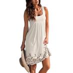 Eytino Women Casual Summer Beach Sundress Sleeveless Floral Mini Tank