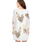 Noctflos Women Summer Cold Shoulder Floral Chiffon V Neck Shift Dress