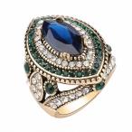 Luxury Vintage Jewelry Green Crystal Big Wedding Rings For Women (9)