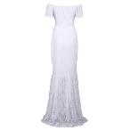 Women's Off Shoulder Short Sleeve Lace Maternity Gown Maxi Photography