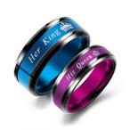 Iflytree 2pcs King and Queen Rings Wedding Engagement Anniversary Band