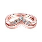 CRARINE Women's Stackable Ring Prong Cubic Zircon Eternity Promise Rin