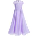 iiniim Girl's Chiffon Lace Pageant Party Wedding Bridesmaid Flower Gir