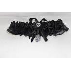 Wedding party ceremony Gothic Bridal Sexy Garter Skull Goth Black