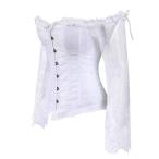 Corset Tops for Women with Sleeves Bustier Tank Overlay Lace Floral Se