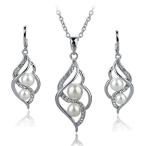 Long Way Fashion Gold/Silver Plated Austrian Crystal Necklace Drop Ear