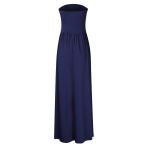GloryStar Womens Strapless Ruched Casual Party Maxi Dress with Pocket