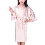 Zaaale Kids Girls Satin Silk Kimono Robe Bathrobe Nightgown Bridesmaid