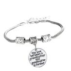 L'VOW Love Heart Round Charm Pendant Bracelet Gift for Family (Grandmo