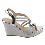 Forever Happy-09 Women's Glitter Strappy Wrapped Wedge Heel Platform S