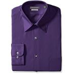 Van Heusen Men's Poplin Regular Fit Solid Point Collar Dress Shirt, Pu