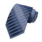Men's Blue Grey Striped Neck Tie Accessory Evening Summer Wedding Casu