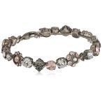 Sorrelli Womens Snow Bunny Classic Crystal Floral Bracelet, Clear/Pink