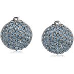 nina "pave" e-aliona black rhodium/denim clip-on earrings