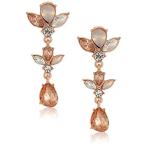 Anne Klein Women's Crystal Linear Clip Earrings, Rose Gold