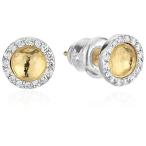 GURHAN Hourglass Diamond Gold Small Round Diamond Pave Stud Earrings