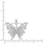 Honolulu Jewelry Company Sterling Silver Butterfly Necklace Pendant wi