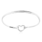Honolulu Jewelry Company Sterling Silver Open Heart Bangle Bracelet