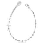Sterling Silver Saturn Rosary Adjustable Length Bracelet (adjusts from