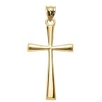 Religious Jewelry by FDJ Solid 10k Yellow Gold Simple Cross Pendant