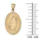 Religious Jewelry by FDJ 14k Yellow Gold Blessed Virgin Mary Miraculou
