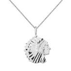 Fine 10k White Gold Tribal Native Indian Chief Head Pendant Necklace,