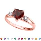 Precious 10k Rose Gold Heart-Shaped Personalized March Birthstone CZ P