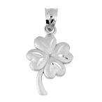 925 Sterling Silver Irish Lucky Charm Four-Leaf Clover Pendant Necklac