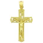 Fine 10k Yellow Gold Cut-out Cross Charm Passion Crucifix Pendant