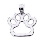 Good Luck Charms Polished 925 Sterling Silver Dog Paw Print Charm Pend