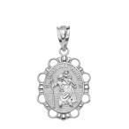 925 Sterling Silver St Christopher Medal Catholic Charm Traveler Prote