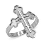 Eastern Orthodox Cross Ring in Solid 925 Sterling Silver (Size 5.5)