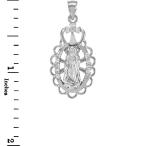 925 Sterling Silver Our Lady of Guadalupe Miraculous Medal Pendant Nec