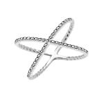 Sterling Silver Dainty Criss Cross Rope Design Ring(Size 7.5)