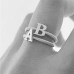 Women's 925 Sterling Silver "M" Initial Stackable Rope Design Ring (Si